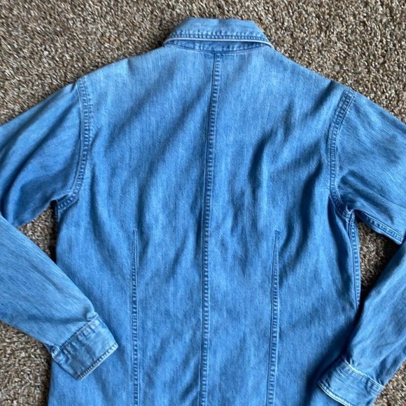 SKYDYED Denim Shirt Womens Medium Blue Jean Snap Button Up Long Sleeve Cowgirl - Picture 6 of 12